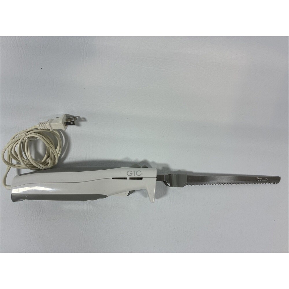 GTC 120V Meat Bread Serrated Blade Easy Grip Safety Lock Electric Carving Knife